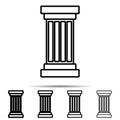 Column icon in different shapes. Simple thin line, outline vector of education icons for ui and ux, website or mobile application Royalty Free Stock Photo