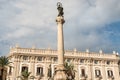 Column of the Immaculate Conception with Virgin Mary statue in front of the church of Saint Dominic in Palermo, Sicily Royalty Free Stock Photo