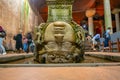 The Column with inverted Medusa head base inside Basilica Cistern in Istanbul Royalty Free Stock Photo