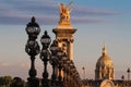 The famous Alexandre III bridge , Paris, France. Royalty Free Stock Photo