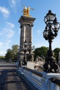 The famous Alexandre III bridge , Paris, France. Royalty Free Stock Photo