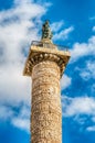 The Column of Marcus Aurelius in Piazza Colonna, Rome, Italy Royalty Free Stock Photo