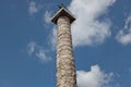 The Column of Marcus Aurelius located in the Piazza Colonna in Rome. Royalty Free Stock Photo