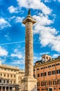 The Column of Marcus Aurelius in Piazza Colonna, Rome, Italy Royalty Free Stock Photo