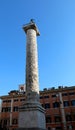 column of marcus aurelius in Piazza Colonna in Rome Italy Royalty Free Stock Photo