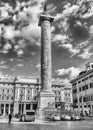The Column of Marcus Aurelius in Piazza Colonna, Rome, Italy Royalty Free Stock Photo