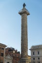 The Column of Marcus Aurelius in Piazza Colonna, Rome, Italy. Royalty Free Stock Photo