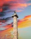 Column of Marcus Aurelius at Piazza Colonna in Rome, Italy Royalty Free Stock Photo