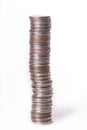 Column from metallic currency Royalty Free Stock Photo