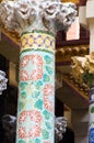 Column in modernist style in Palau de la Musica Catalana, Barcelona, Spain Royalty Free Stock Photo