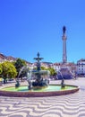 Column Pedro IV Fountain Rossio Square Lisbon Portugal