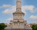 The Column of Pedro IV in Rossio Square in Lisbon, the capital of Portugal.