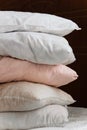 Pillow column on the bed