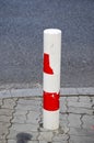 Column prevents car to pass road prohibited area. Royalty Free Stock Photo