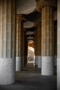 Column room in the Park Guell, Barcelona Royalty Free Stock Photo