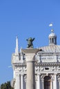 Column of San Marco and National Library of St Mark`s on Piazza San Marco , Venice, Italy. Royalty Free Stock Photo