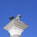 Column of San Marco in St Mark`s Square Piazza San Marco , Ven Royalty Free Stock Photo