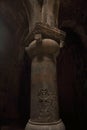 The Column in Sanahin Monastery in winter, Armenia Royalty Free Stock Photo