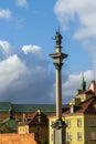 Column of Sigismund III - a monument to the king in the square in front of the Royal Palace in Warsaw Royalty Free Stock Photo