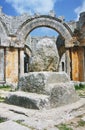 Column of Simeon Stylites in ruins of basilica Royalty Free Stock Photo