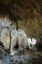 Column and stalactites in the Painted Grotto, Carlsbad Caverns National Park, New Mexico, United States of America Royalty Free Stock Photo