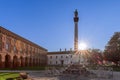 The Column with statue of Minerva (Colonna di Minerva) and Galleria degli Antichi Royalty Free Stock Photo