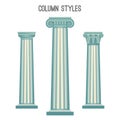 Column styles set from elegant ancient architecture traditions