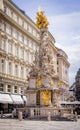 The Column of The Trinity in Vienna also called Plaque column in the city center - VIENNA, AUSTRIA, EUROPE - AUGUST 1