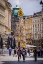 The Column of The Trinity in Vienna also called Plaque column in the city center - VIENNA, AUSTRIA, EUROPE - AUGUST 1