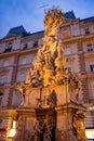 The Column of The Trinity in Vienna also called Plaque column in the city center - VIENNA, AUSTRIA, EUROPE - AUGUST 1