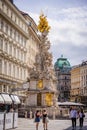 The Column of The Trinity in Vienna also called Plaque column in the city center - VIENNA, AUSTRIA, EUROPE - AUGUST 1