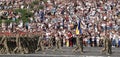 A column of Ukrainian soldiers Veterans of the anti-terrorist operation at the celebration of 30 years of independence of Ukraine