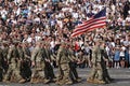 A column of US soldiers at the celebration of 30 years of independence of Ukraine