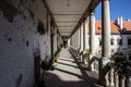 Columned gallery at the Uhercice chateau Royalty Free Stock Photo