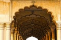 Columned hall in Red Fort. Agra, India Royalty Free Stock Photo