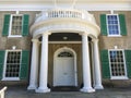 Columned portico entrance to the Home of Franklin D. Roosevelt National Historic Site