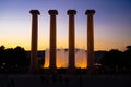 Columnes near Magic Fountain Montjuic, Barcelona, Catalonia, Spa Royalty Free Stock Photo