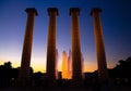 Columnes near Magic Fountain Montjuic, Barcelona, Catalonia, Spa