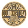 Columnist Day stamp Royalty Free Stock Photo