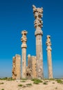 Columns of ancient city of Persepolis Royalty Free Stock Photo