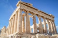 Parthenon famous ancient temple in Athens. Royalty Free Stock Photo