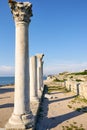 Columns of an ancient Greek temple in Chersonesos Royalty Free Stock Photo