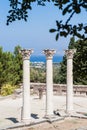 Columns at ancient site of Asclepeion in Kos Island, Greece