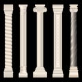 Columns in antique style, Baroque, stucco, marble