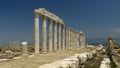 Columns around the streets of the ancient city of laodicea Royalty Free Stock Photo