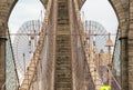 Columns of Brooklyn Bridge detail, New York City Royalty Free Stock Photo