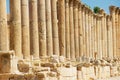 Columns of the Cardo Maximus in the ancient roman city of Gerasa modern Jerash in Jordan.