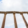 Columns on A cardo maximus road in Jerash town