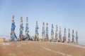 Columns on Cape Burhan. Shamanism. Lake Baikal landscape