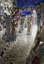 Columns covered with colorful mosaics